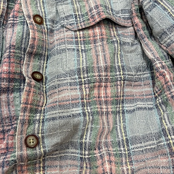 Vintage Pastel Plaid Crop Button-up Shirt - Picture 2 of 3
